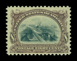 US 1901 Pan-American Exposition - CANAL LOCKS  8c brown  Scott 298 mint MNH  XF