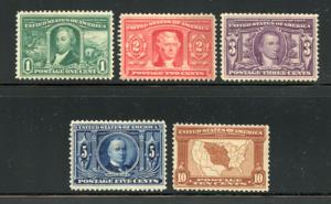 U.S. - Scott #323-327, Louisana Purch,  Unused, Cat. $520.00