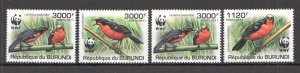 Ss0982 2011 Burundi Fauna Birds Wwf Set Mnh