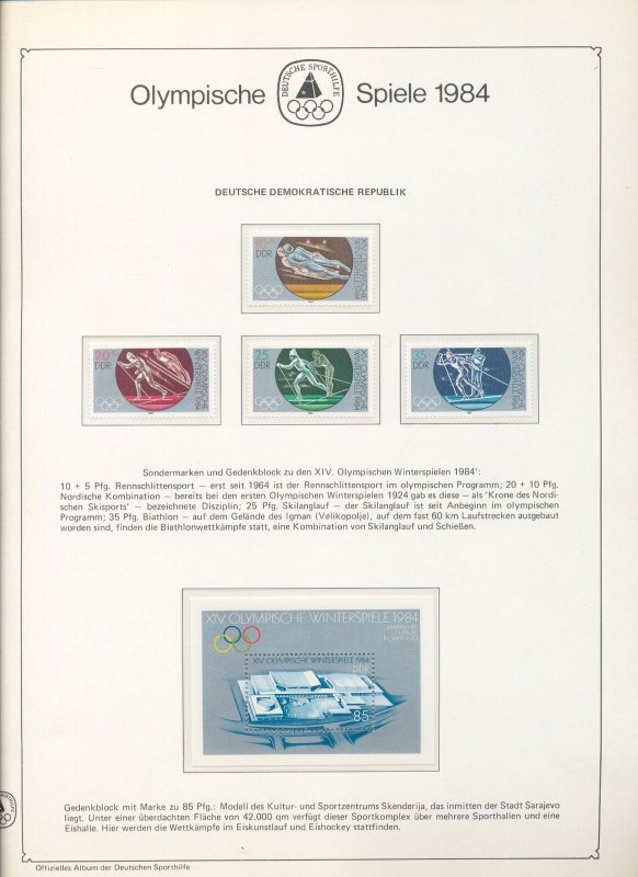 Olympics 1984 Sport MNH + Cards Booklet Sheets (45+) ZK2442