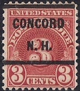 J82 3 cent Carmine Precancel used VF