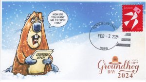 24-002, 2024, Groundhog Day, Event Cover, Local Postmark, Hand Stamped, Geneva N