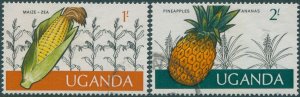 Uganda 1975 SG156-157 Maize Pineapple (2) FU