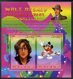 MALAWI - 2009 - Disney Personalities, Lennon - Perf 2v Sheet-MNH-Private Issue