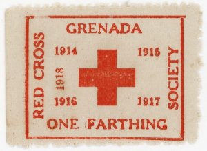 (I.B) Grenada Cinderella : Red Cross Society ¼d (with extra 1918 date)