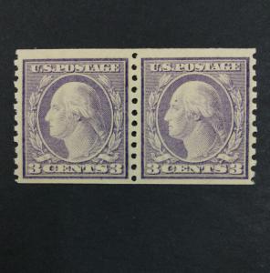 US #493 COIL PAIR MINT OG NH $75 LOT #5638