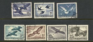 Austria #C54-C60 (AU602) Complete 1950-3 Flying Birds, Used, F-VF, CV$273.10