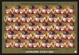 Denmark. 1988 Christmas Seal Sheet. Unfolded Mnh. Angels