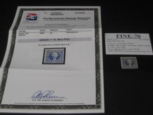 US#115 LH Pristine & Sound Cert Scott $2,750 S6435