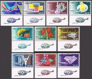 Israel C38-C47-tab, MNH. Mi 406-415. Air Post 1968. Boeing 707, Export. Diamond,