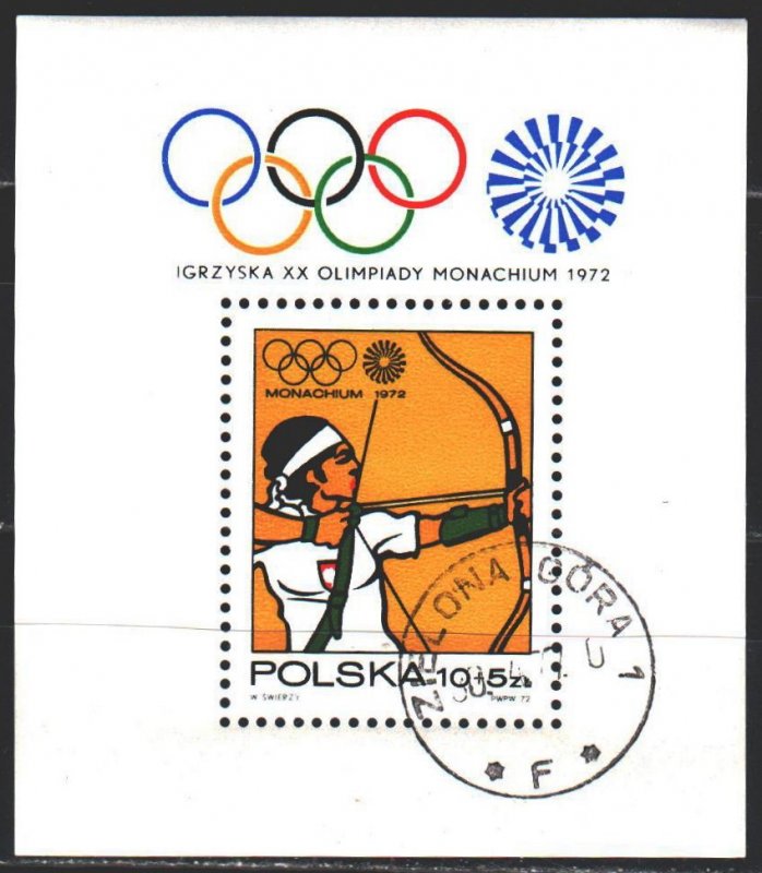 Poland. 1972. bl51. Munich Summer Olympics. USED.