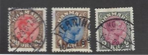 Denmark SC#127-129 Used F-VF SCV$21.25...nice bargain!!