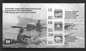 GREENLAND, 389A, MNH, S.S + 3 LABELS, HAFNIA '01