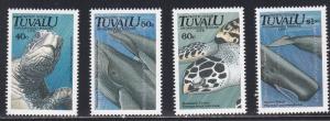 Tuvalu # 570-573, Endangered Marine Life - Turtles - Whales, NH, 1/2 Cat.