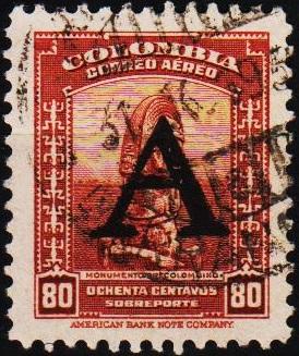 Colombia. 1950 80c (Avianca) S.G.9 Fine Used