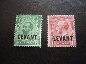 Stamps-Great Britain Offices in Turkey-Scott#46-47- Mint Hinged Set of 2 Stamps