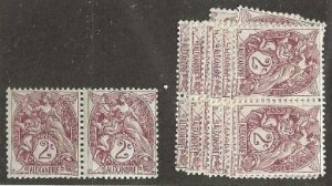 French Offices in Alexandria 17, mint,  never hinged, pairs. 1902  (f189)