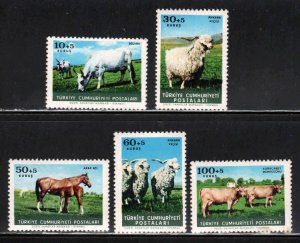 Turkey #B98-102 ~ Cplt Set of 5 ~ Live Stockl, Animals~ Unused, LHM  (1964)