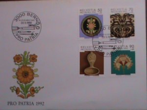 ​SWITZERLAND-1992 SC#B576-9 SURTAX FOR PRESERVATION  OF CULTURE HERITAGE FDC