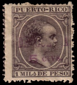 ✔️ US POSSESSIONS PUERTO RICO 1898 - ALFONSO XIII WAR TAX - SC. MR12 MH