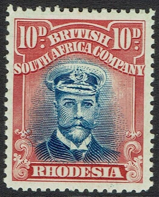 RHODESIA 1922 KGV ADMIRAL 10D DIE III PERF 15