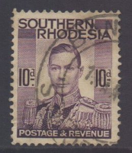 Southern Rhodesia Scott 49 - SG47, 1937 George VI 10d used