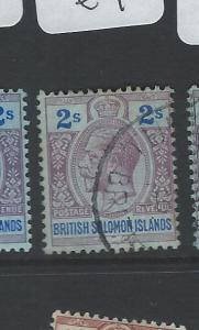 BRITISH SOLOMON ISLANDS  (B1903) KGV 2/-   SG34  VFU