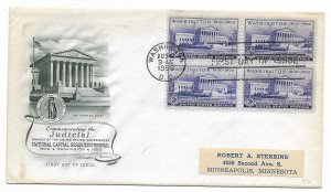 US 991 (Me-5) 3c Supreme Court blk 4 on FDC Artmaster Cachet ECV $10.00