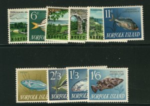 Norfolk Islands Scott 49-60 Fish Mint Lightly Hinged
