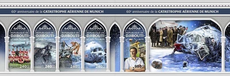 Z08 DJB18303ab Djibouti 2018 Munich Air Crash MNH ** Postfrisch Set