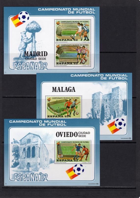 Spain 1982 World Cup Championship Spain 14 Souvenir Sheets Gremio Perforated