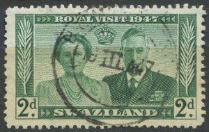 Swaziland Sc#45 Used, 2p grn, Royal Visit Issue (1947)