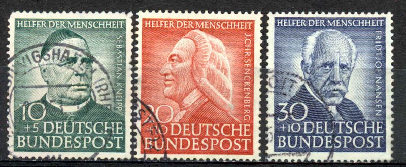 Germany Sc# B335-B337 Used (a) 1953 Portraits