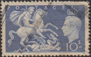 Great Britain #287 1951  10S Blue St George & Dragon USED.