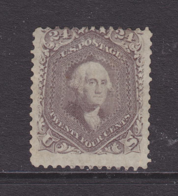 US Sc 78 MLH. 1863 24c lilac Washington, tiny thin 