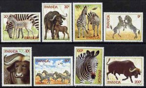 RWANDA - 1985 - Zebras & Buffaloes - Perf 8v Set  - Mint Never Hinged