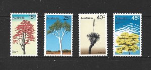 AUSTRALIA - 1978 AUSTRALIAN TREES - SCOTT 677 TO 680 - MNH