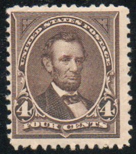 US #254 SCV $600 F-VF OG NH, bold color!