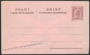 Austria Empire Rohrpost RU14 Pneumatic Mail Postal Stationery Envelope UN 107850