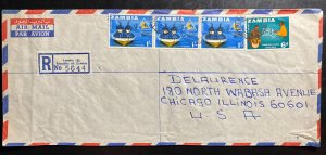 1967 Lusaka Zambia Registered Airmail Cover to Chicago IL USA