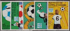 IVORY COAST CTO Scott # 466-470 World Cup (5 Stamps)