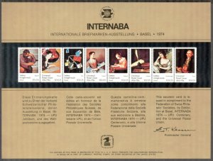 United States USA 1974 Art Paintings 100th Anniv. UPU INTERNABA Post Card
