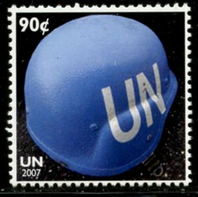 UNITED NATIONS Sc# NY 940 2007 90c UN Peacekeeper Helmet Complete MNH