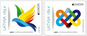 Latvia Lettland Lettonie 2023 Europa CEPT Peace set of 2 stamps MNH