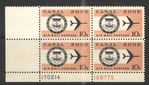 US/Canal Zone 1968 Sc# C48 MNH F -  Plate Block  10 cent Air Mail