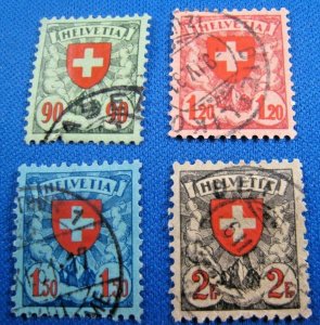 SWITZERLAND 1924  -  SCOTT # 200-203      USED COMPLETE SET       (Xs14)