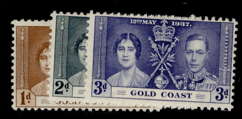 GOLD COAST GVI SG117-119, CORONATION set, LH MINT.