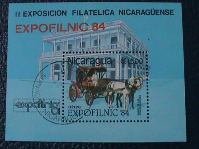 ​NICARAGUA-1984 EPOFILNIC'84 WORLD PHILATELIC EXPO -CTO S/S VF-OG-LAST ONE