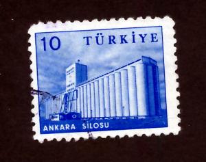 Turkey 1959 Scott 1444 used - 10k, Grain elevator, Ankara