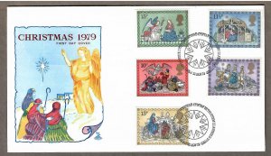 UK # 879 - 883 , Christmas on 1 Mercury FDC - I Combine S/H